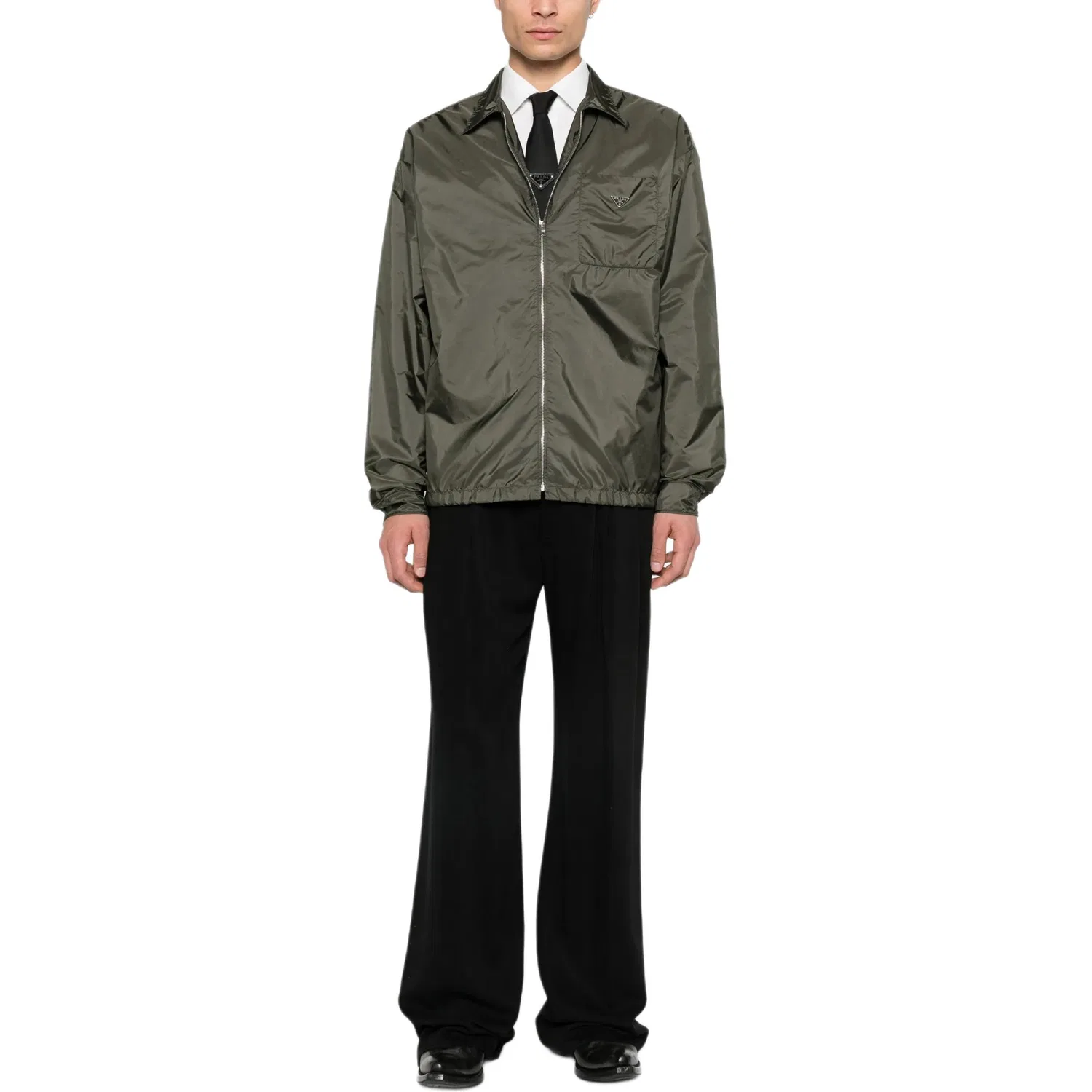 Мужская куртка с молнией Triangle-Logo PRADA, Green — фото 3
