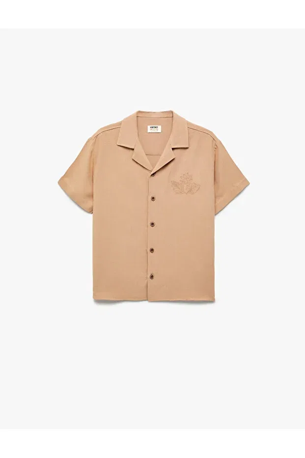 Мужская рубашка с коротким рукавом Floral Koton, Brown