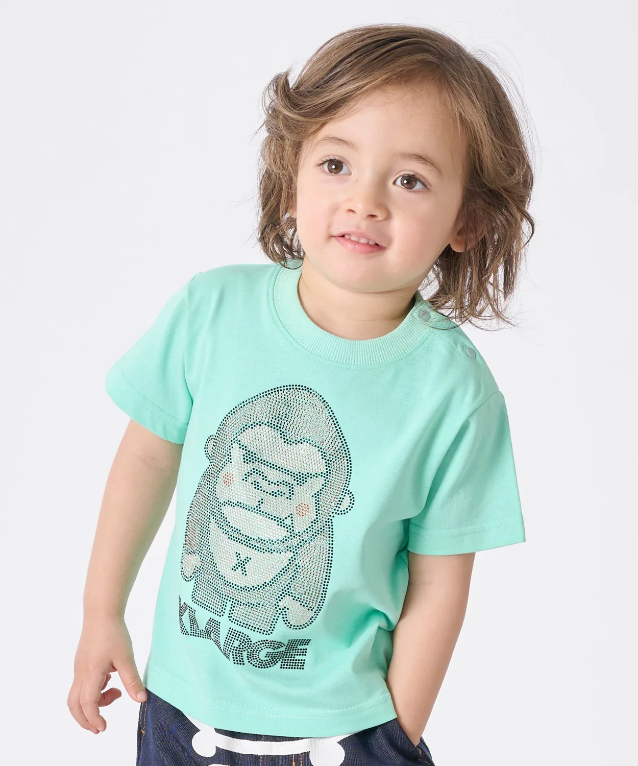Футболка XLARGE KIDS Funny Gorilla с камнями светлый зеленый
