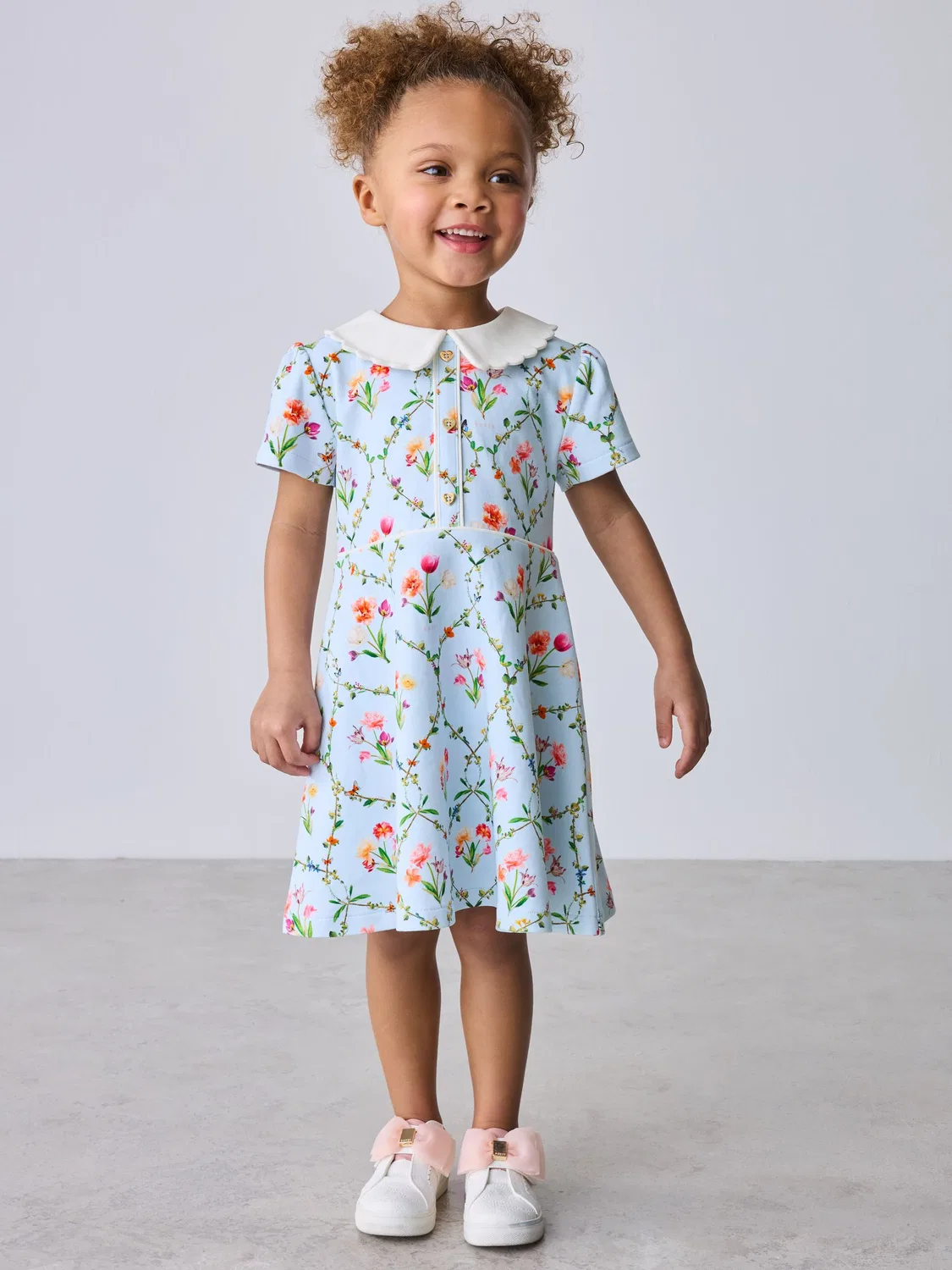 Платье с цветочным принтом, Trellis Print Floral Baker by Ted Baker, синий