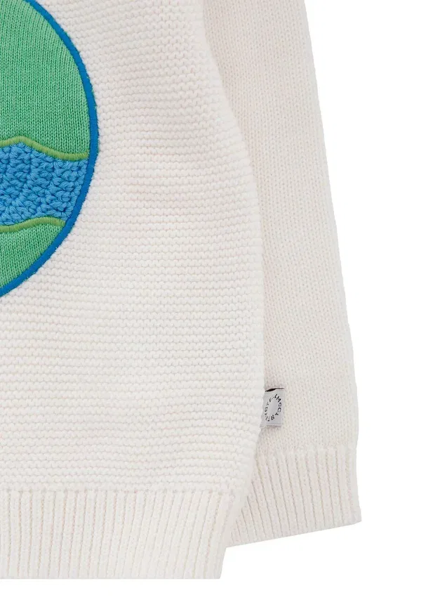 Джемпер хлопковый Jumper Stella Mccartney Kids ivory, слоновая кость — фото 3