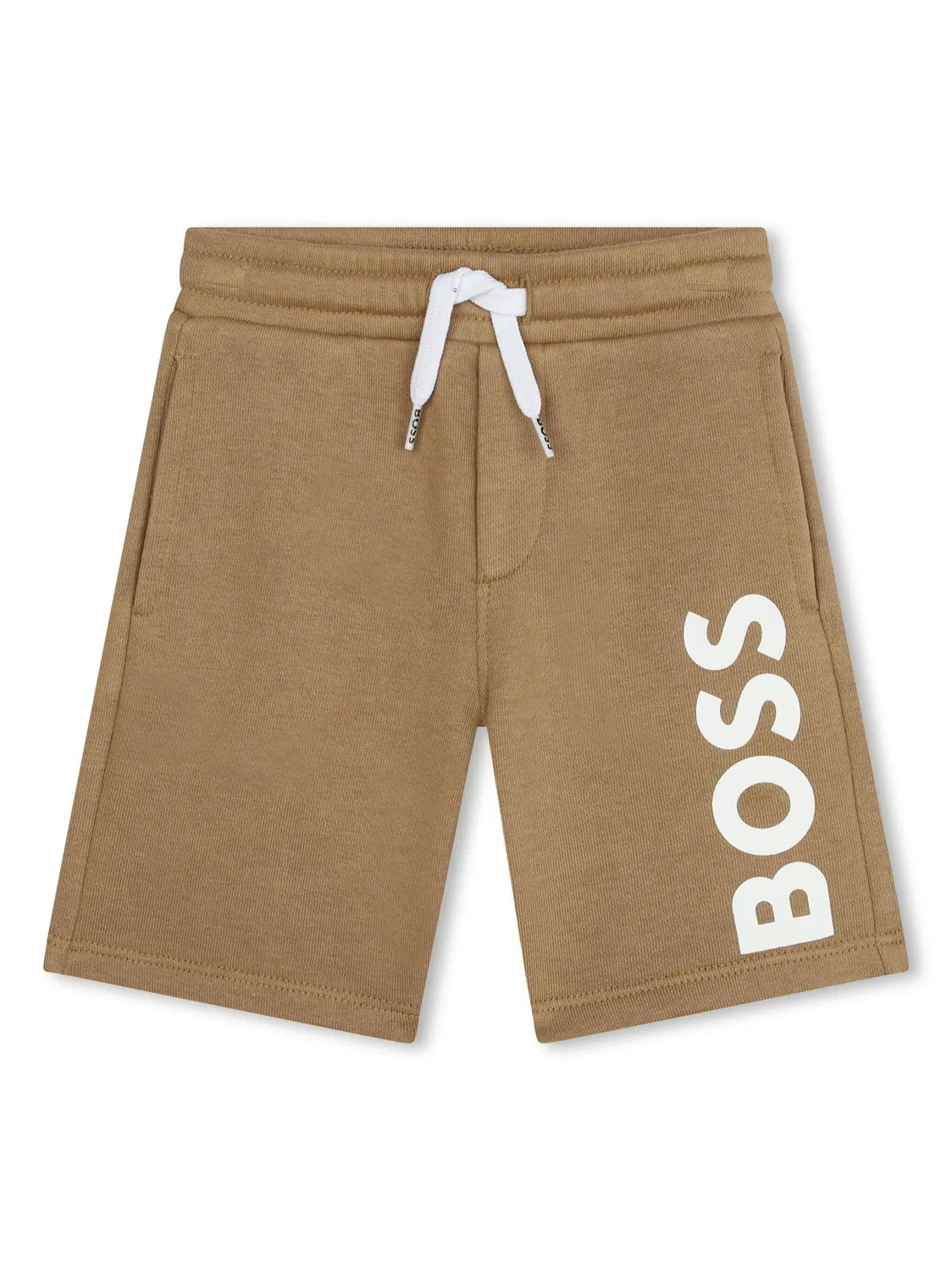 Шорты с логотипом и завязкой на талии BOSS, коричневый