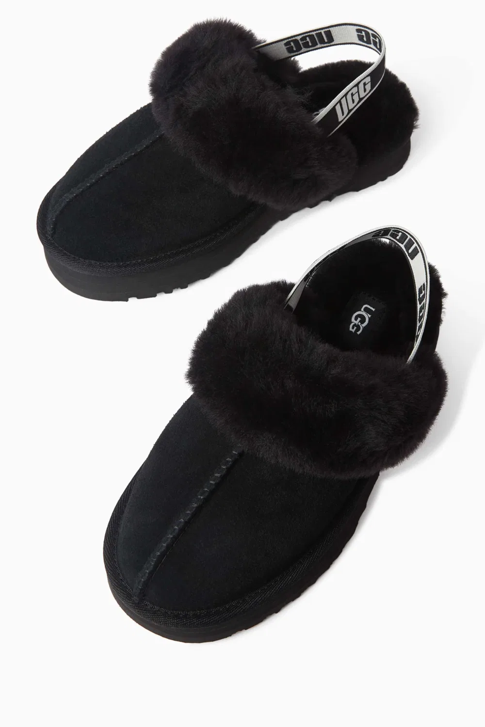 Тапочки-слайды из замши Funkette UGG, черный — фото 2