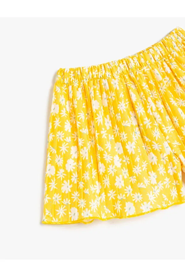 Детские шорты для девочек с принтом Koton, Yellow Patterned — фото 3