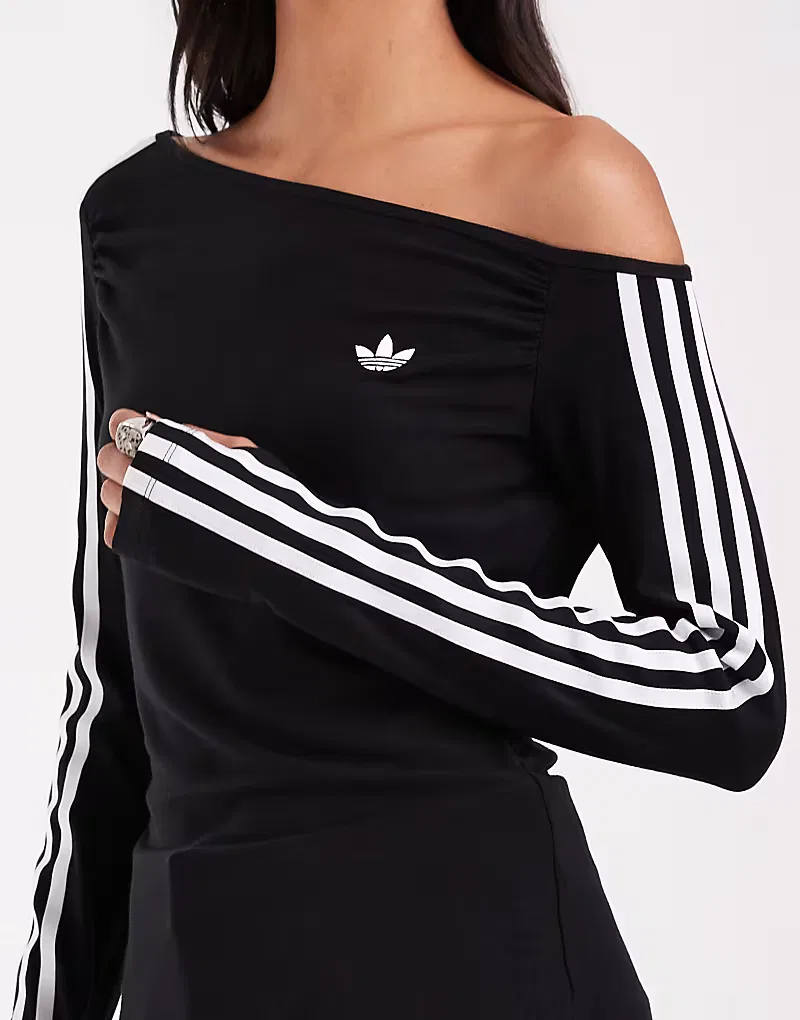 Асимметричная футболка с длинными рукавами Adidas Originals, черный — фото 3