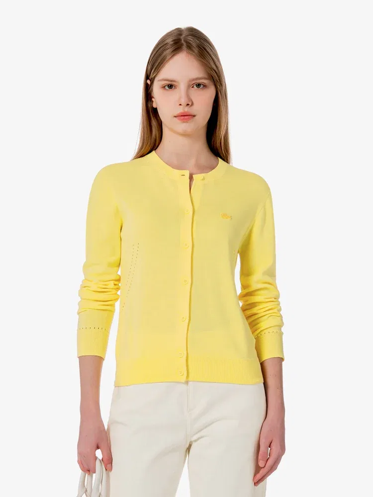 Кардиган LACOSTE Light Cotton Crewneck, Lemon