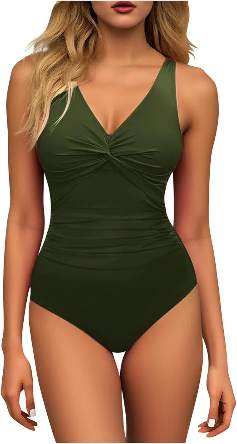 Женский слитный купальник с эффектом push-up, армия Green