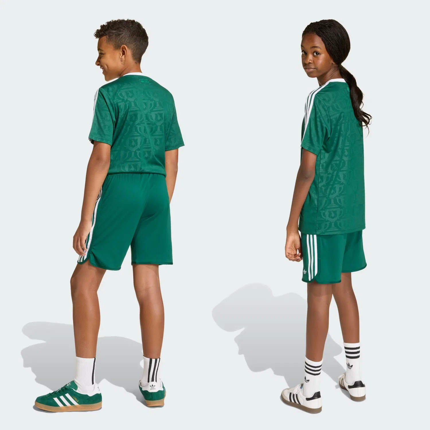 Детские шорты Disney с принтом Гуфи Adidas Originals, зеленый/белый — фото 2
