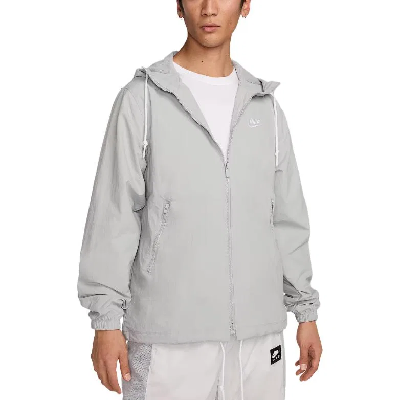 Куртка мужская серая с капюшоном Nike, Gray