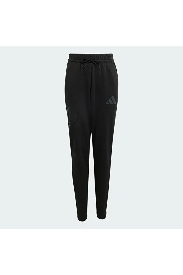 Детские спортивные брюки для девочек с принтом Adidas, Black — фото 4