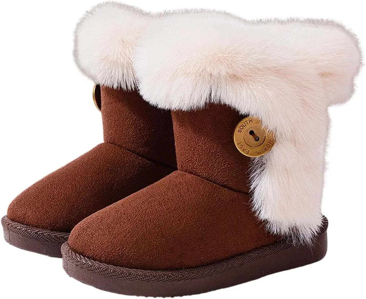 Детские зимние сапоги для девочек на меху SHOPESSA, Brown