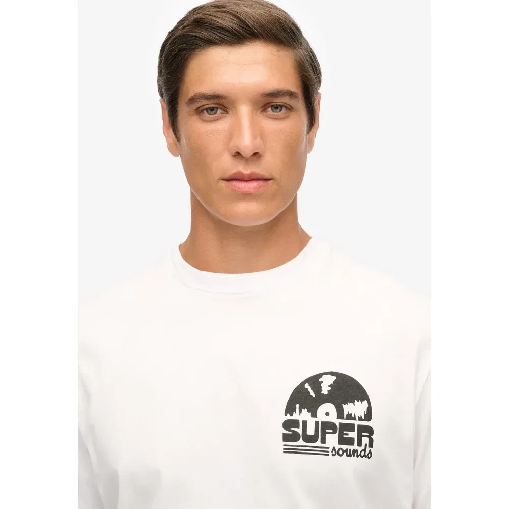 Футболка с коротким рукавом оверсайз Superdry Record Label, белый — фото 3