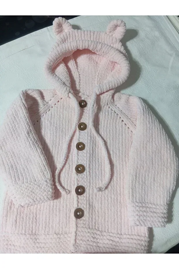 Детский кардиган для девочек вязаный Hand knitted pink color children's cardigan Numistore, Pink — фото 2