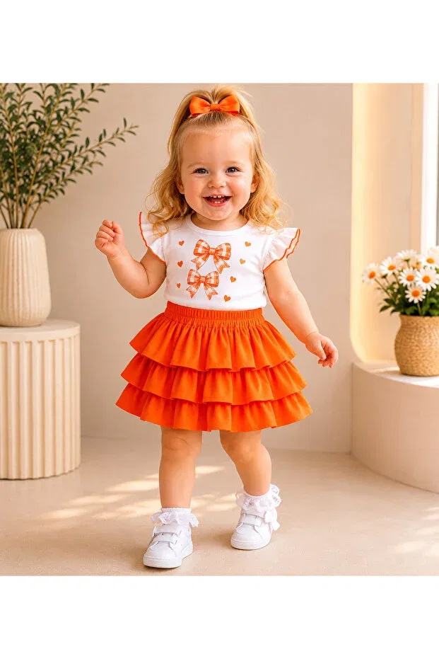 Детская юбка для девочек хлопковая Bahnur, Orange