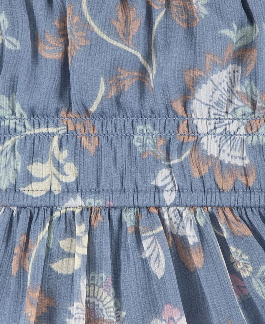 Платье-мини с коротким рукавом-фонарик и комплектом трусиков, 2 предмета abercrombie kids, Blue Swirl Floral — фото 4