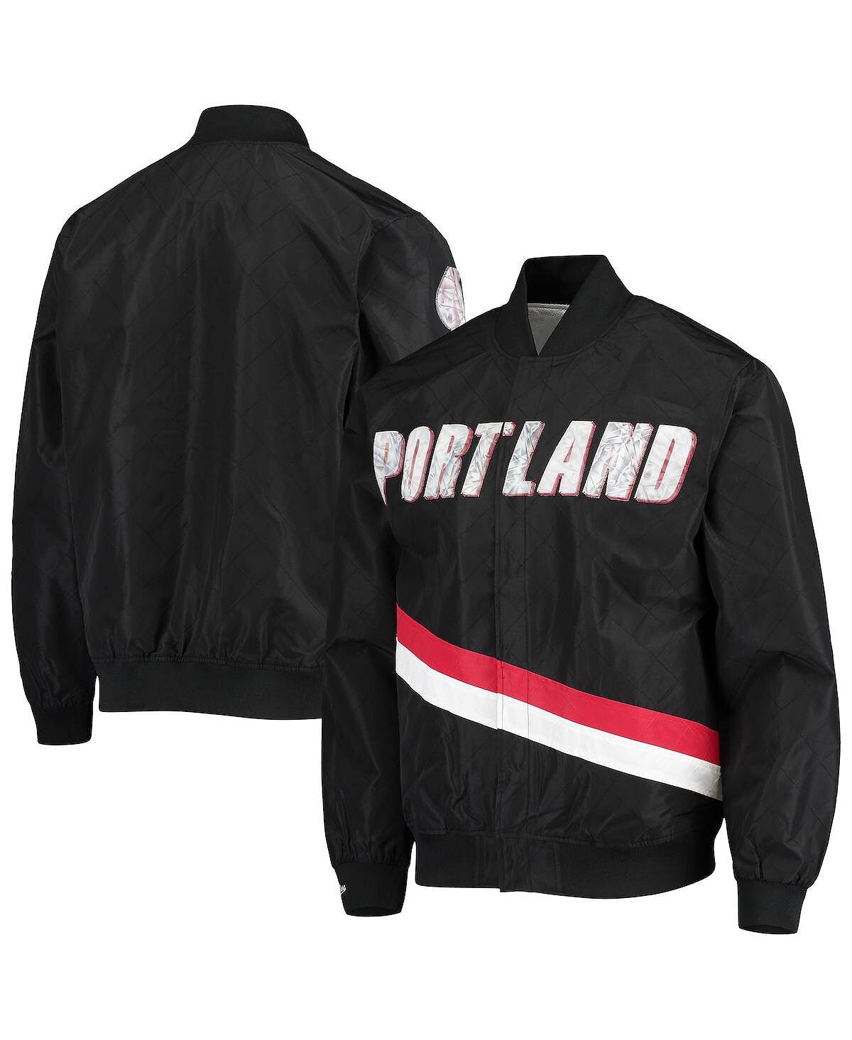 

Мужские блейзеры portland trail blazers black hardwood classics 75th anniversary authentic warmup full-snap jacket Mitchell & Ness, черный