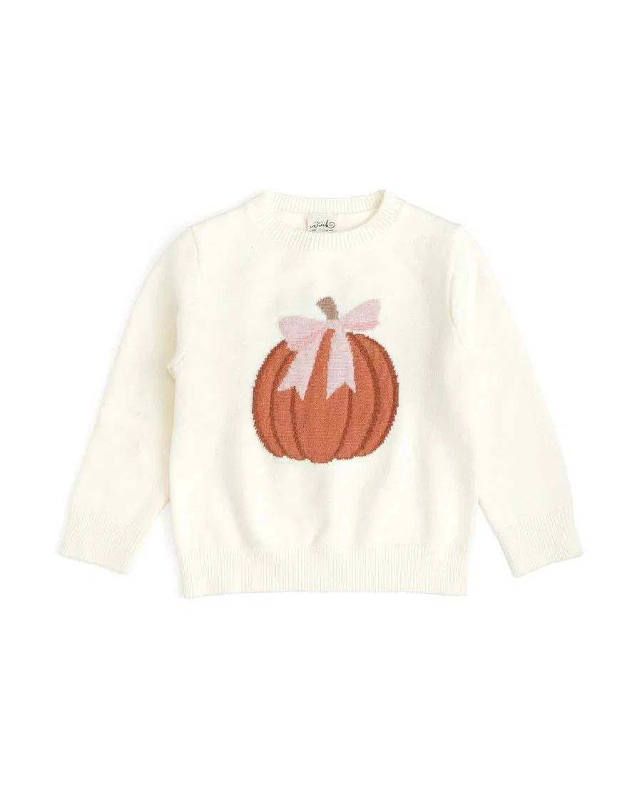 Детский свитер с принтом Coquette Pumpkin Sweet Wink, Ivory