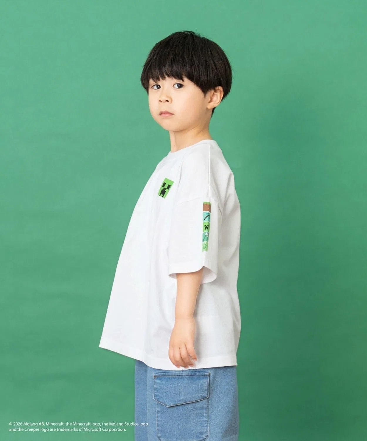 Детская футболка с принтом Minecraft MOB Icon Coloring T-shirt and D. petit main, Grayish Beige — фото 2