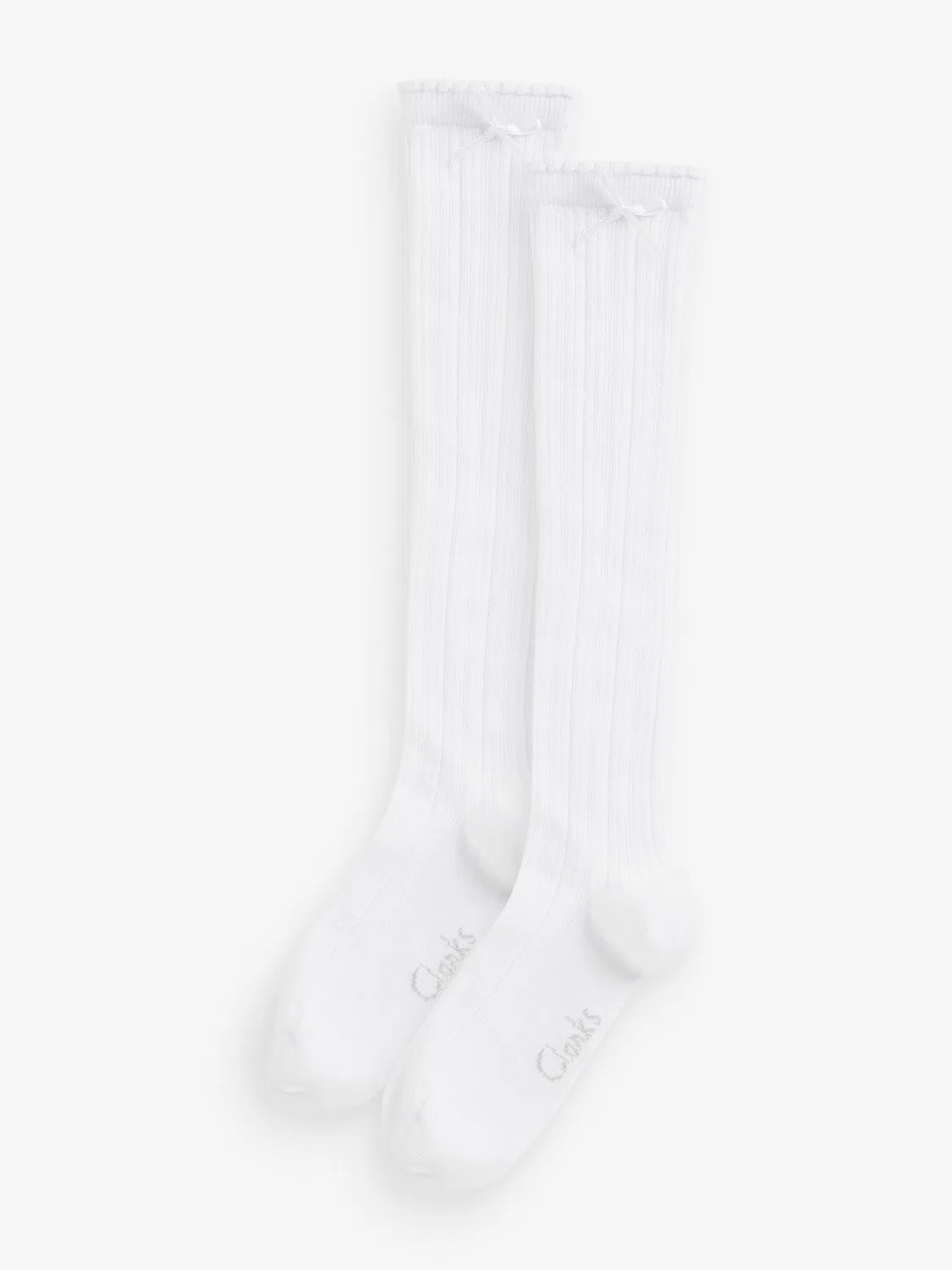 Носки гольфы Clarks Knee High School Socks 2 Pack, Off White