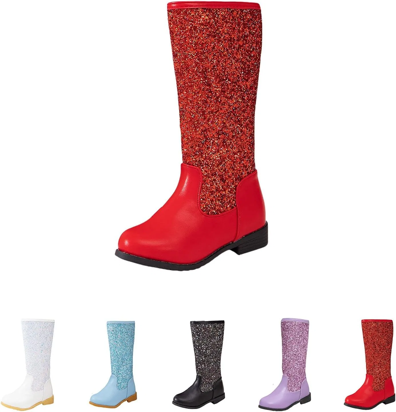 Детские сапоги для девочек с блестками Glitter Cowboy Boots, Red — фото 4