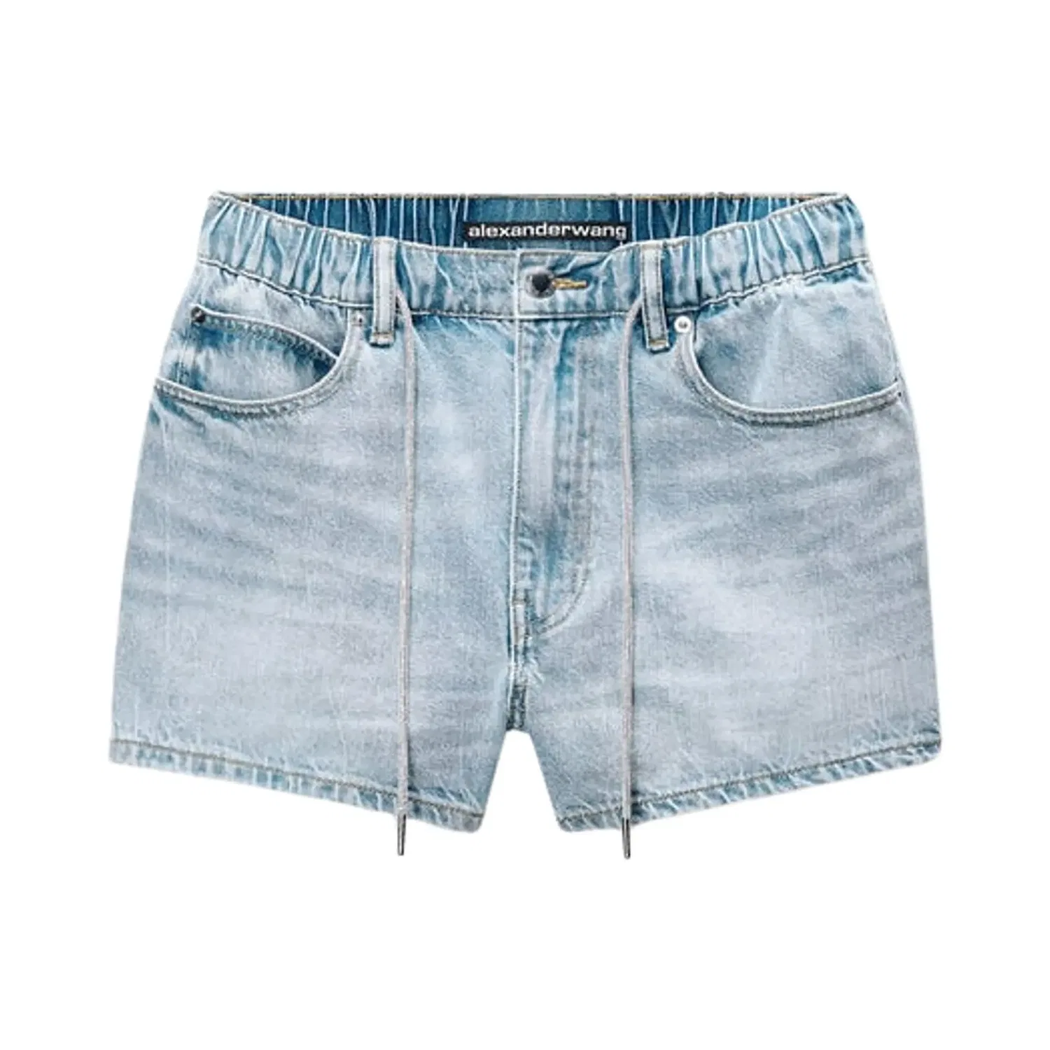Шорты Alexander Wang Rhinestone Drawcord Marathon Short, синий