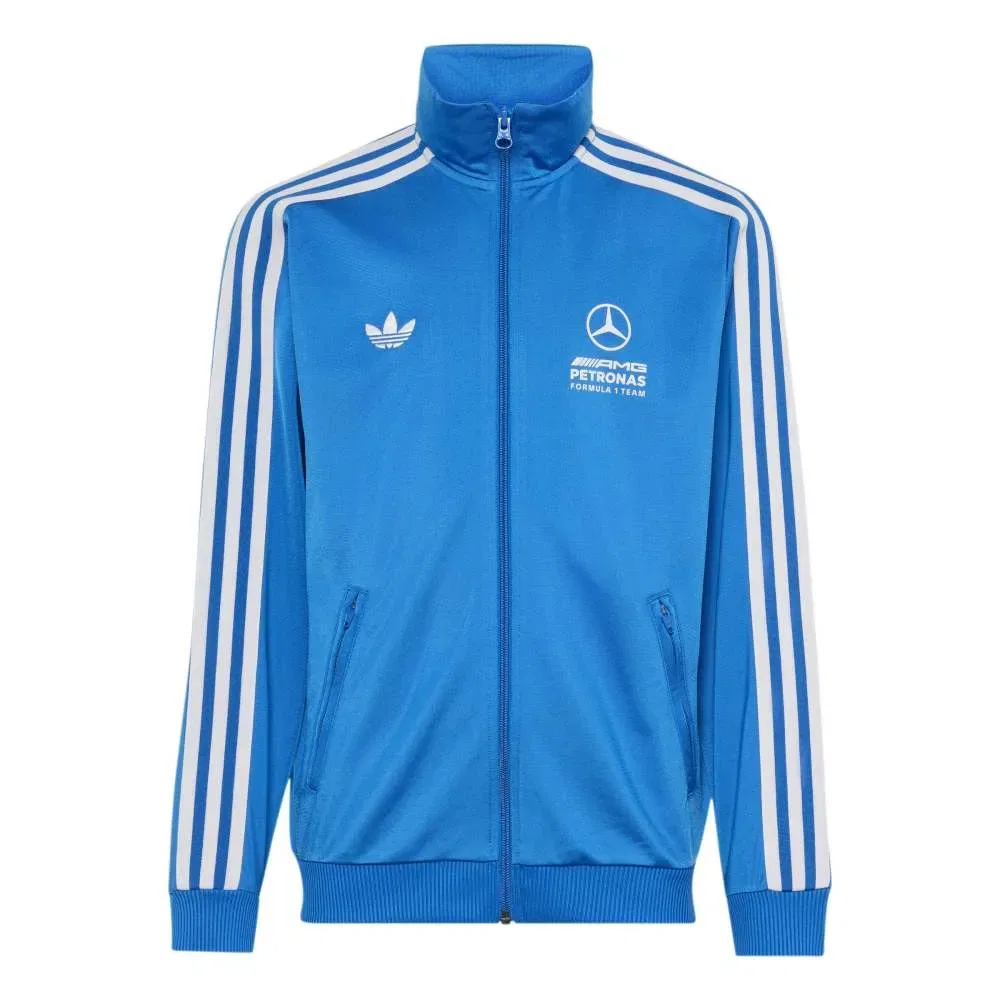 Детская куртка-траксьют с воротником-стойкой Mercedes AMG Petronas F1 Team Blue Wonder Adidas, Blue
