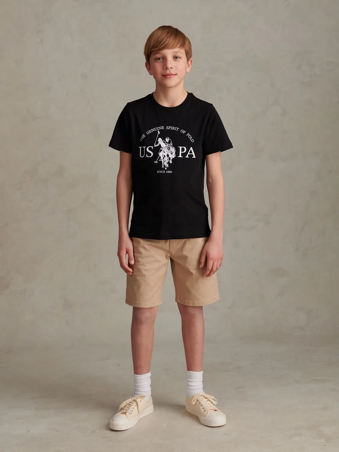 Футболка с принтом U.S. Polo Assn. Double Horsemen, черный — фото 3