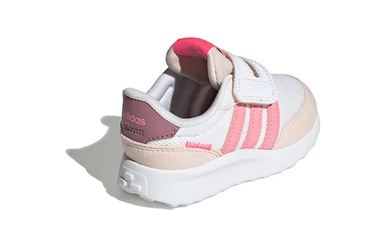 Детские кроссовки для малышей с широкой колодкой, на липучках Run 70s I, Adidas Neo, White Lucid Pink — фото 4