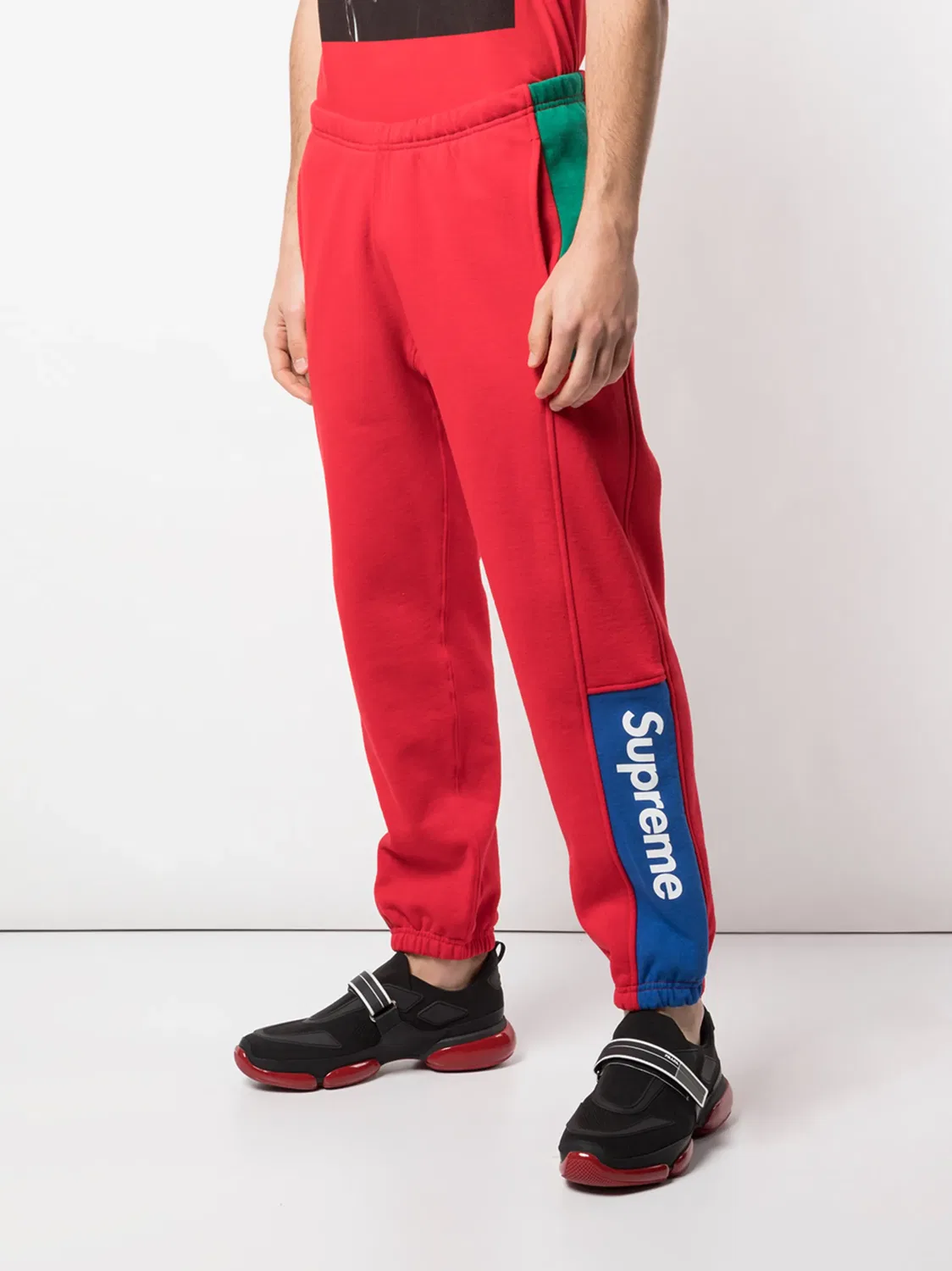 Спортивные брюки со вставками Supreme, красный — фото 3