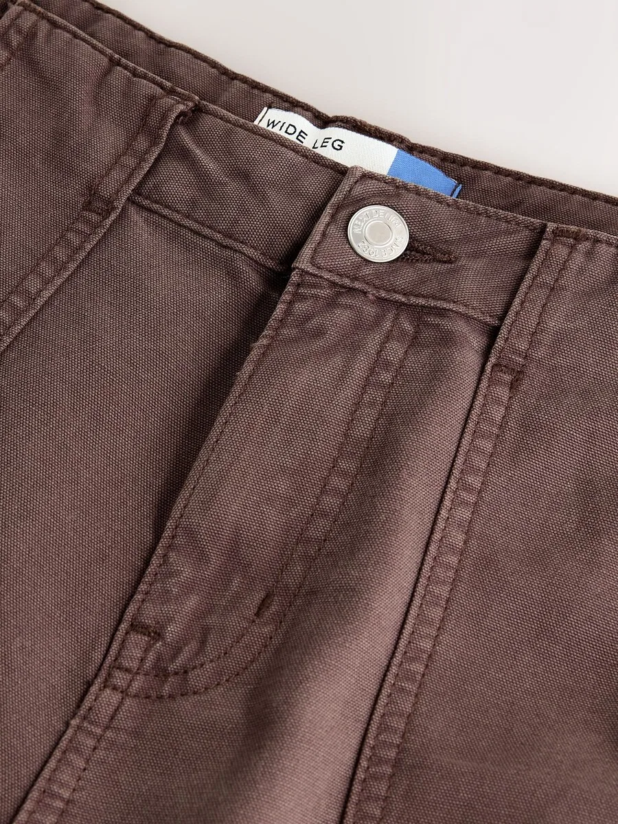 Джинсы Next Wide leg Jeans шоколадного цвета — фото 3