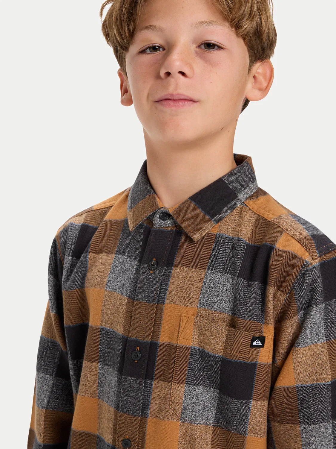 Рубашка стандартного кроя для мальчика Motherfly Plaid Quiksilver, разноцветный — фото 4
