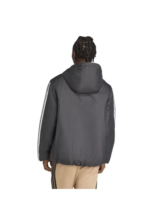 Куртка утепленная с капюшоном Essentials climawarm 3-stripes Adidas, черный — фото 3
