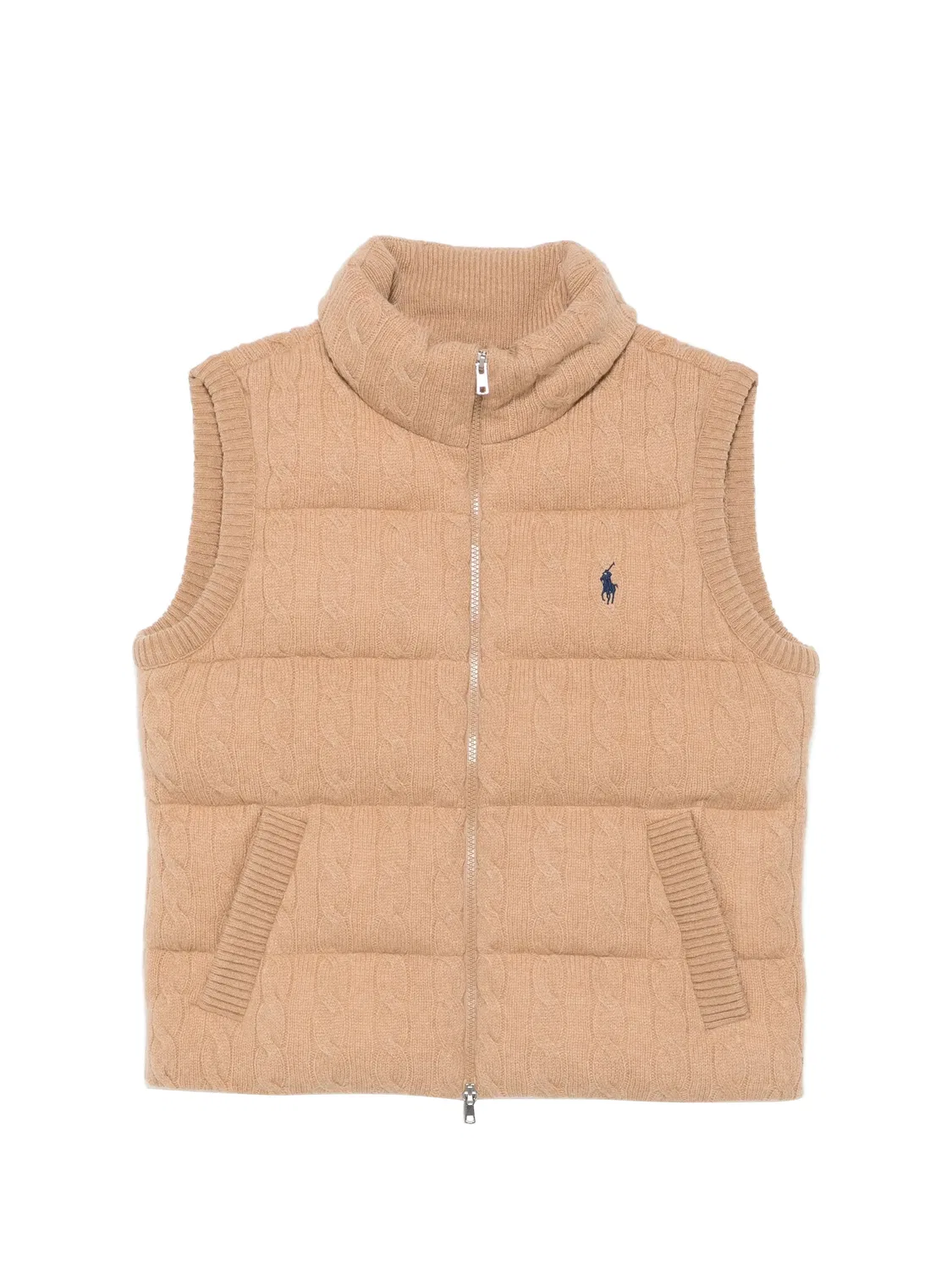 Жилет вязаный стеганый шерсть/кашемир Polo Ralph Lauren, нейтральные