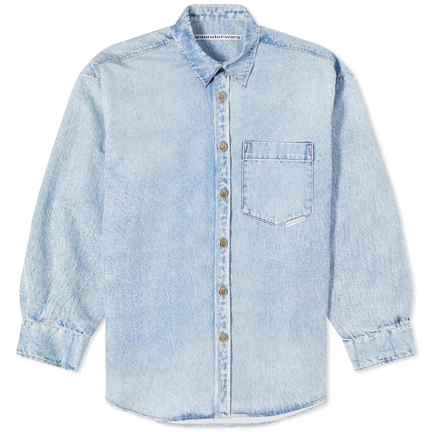 

Рубашка Alexander Wang Printed Denim Button Down, синий