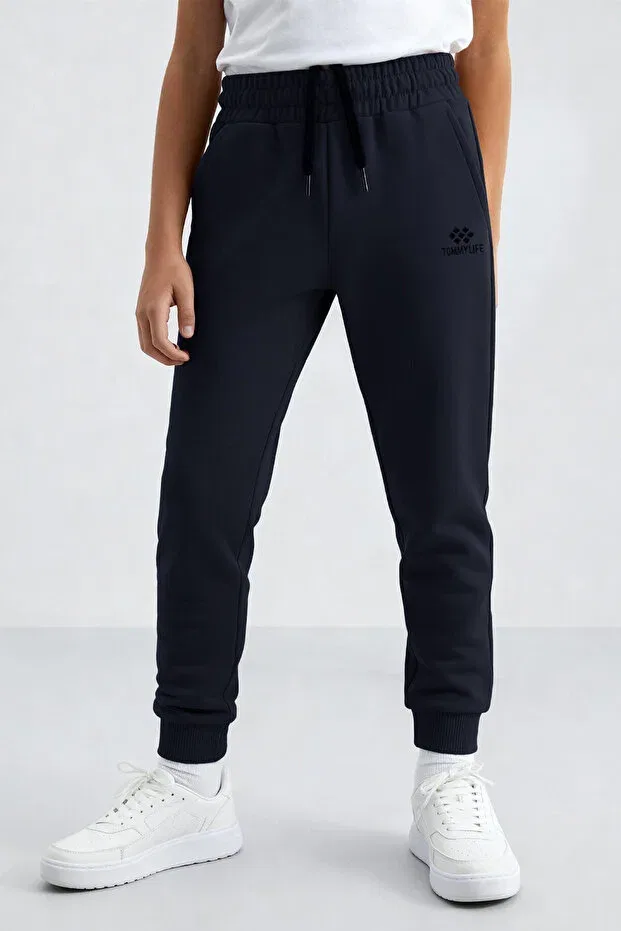 Детские спортивные штаны для мальчиков с манжетами Tommy Life, Navy Blue — фото 4