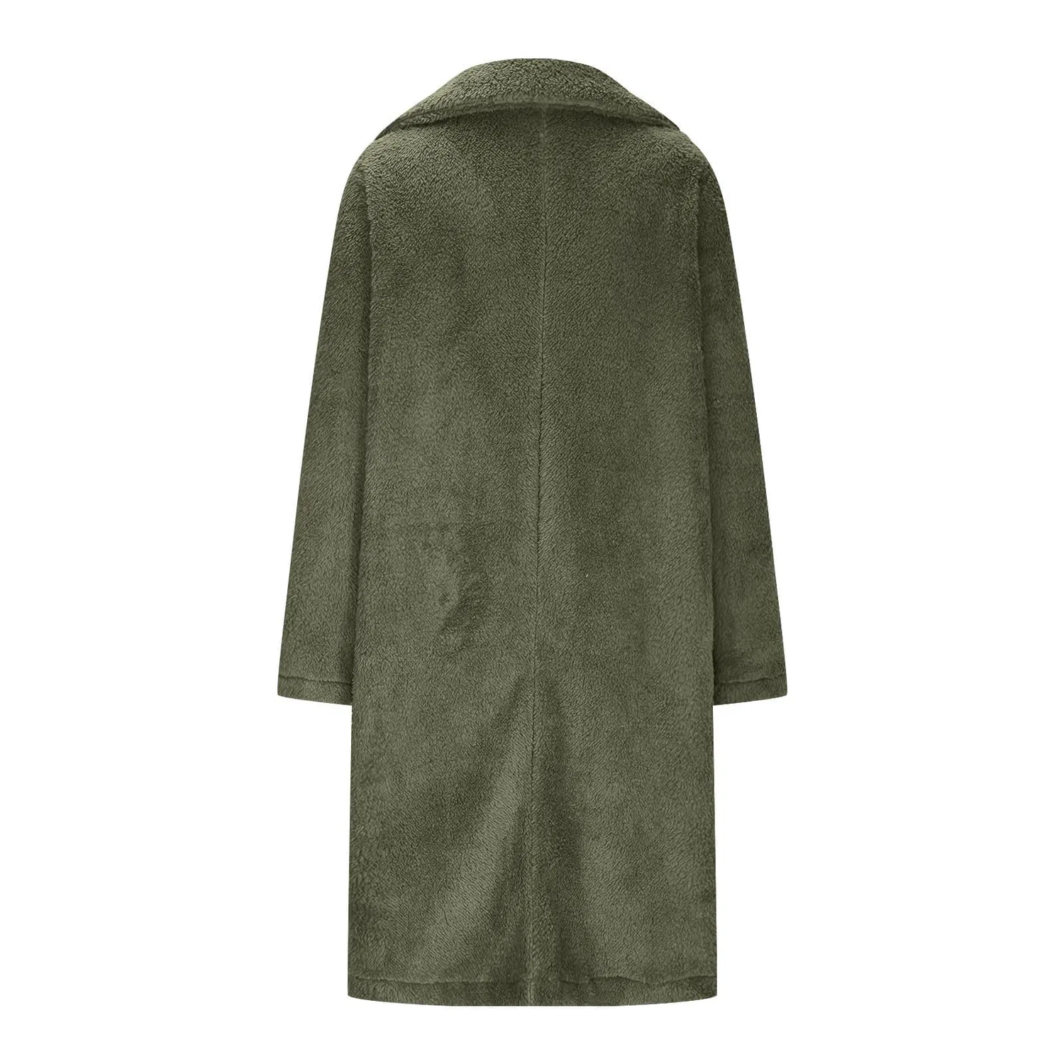 Женское пальто из искусственного меха с длинным рукавом, свободного кроя, b-dark camel — фото 4