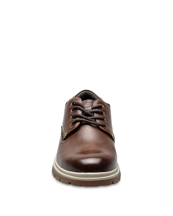 Детские классические туфли для мальчиков на шнуровке Lookout Jr. Plain Toe Oxfords Florsheim Kids, Chestnut — фото 2
