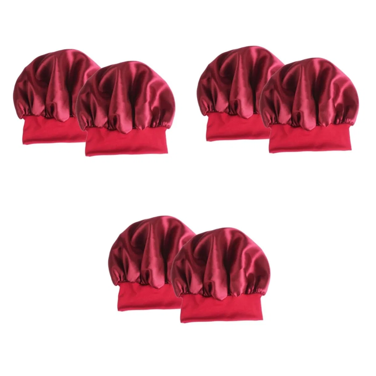 Душевые шапочки из сатина, FRCOLOR, 6 шт, 30x30x1 см, Красный