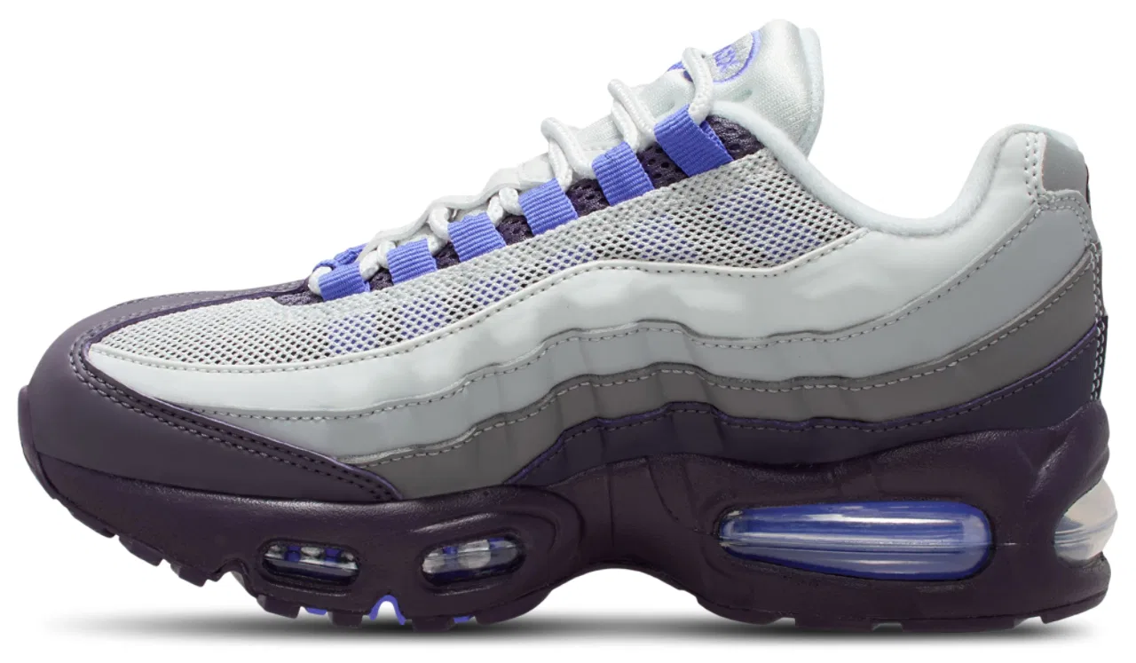 Кроссовки для мальчиков Air Max 95 BB Leather Nike, цвет Photon Dust/Sapphire/Dark Raisin — фото 2