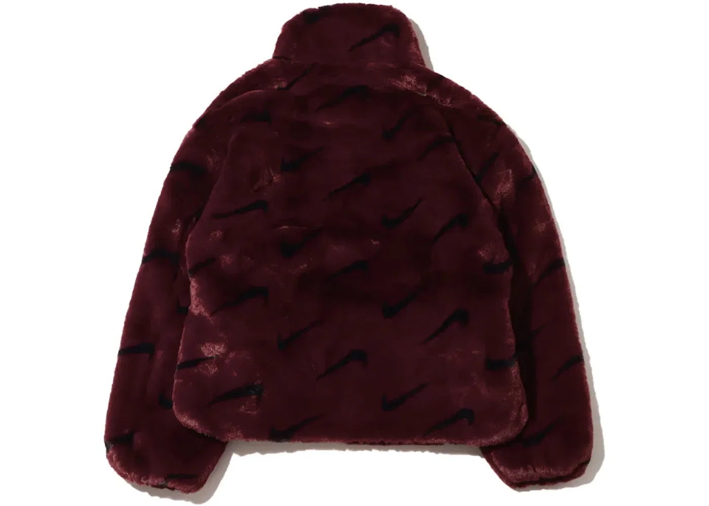 Женская куртка с принтом из искусственного меха Jacket Nike, Burgundy Crush — фото 2