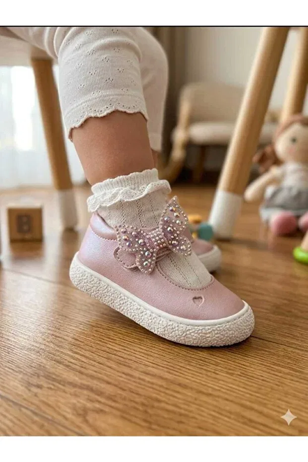 Детские туфли для девочек с коротким каблуком Çago Kids, Pink — фото 3