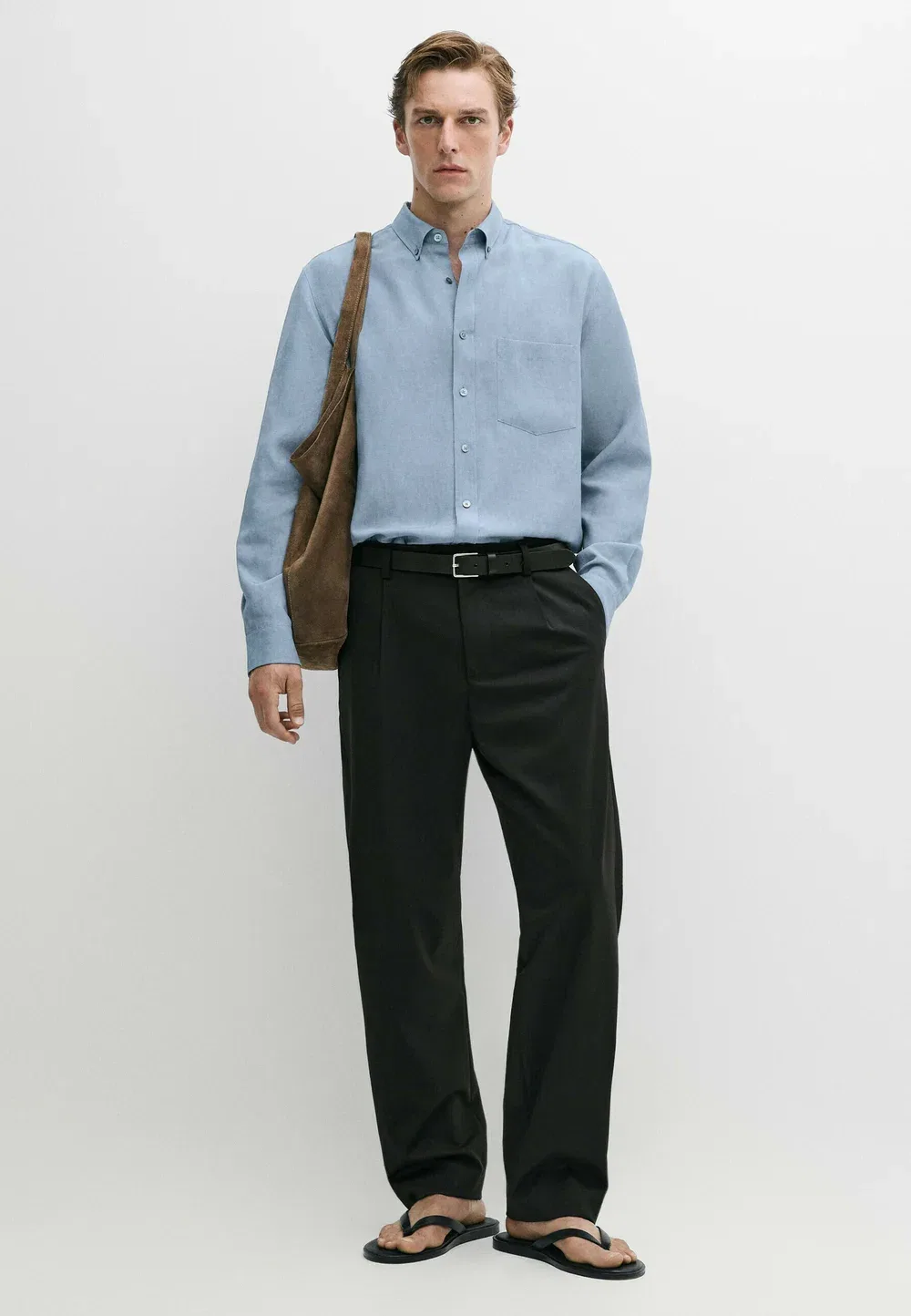 Рубашка свободного кроя стандартного кроя - рубашка Massimo Dutti, Dark Blue — фото 2