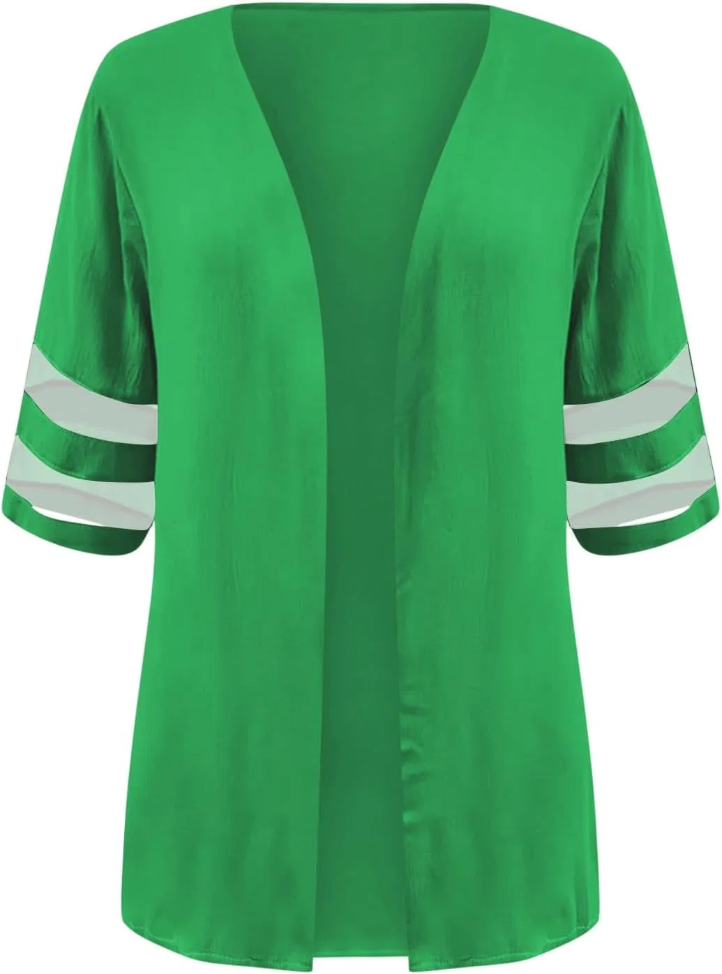 Женский кимоно-кардиган с кружевной отделкой Open Front, Green — фото 3
