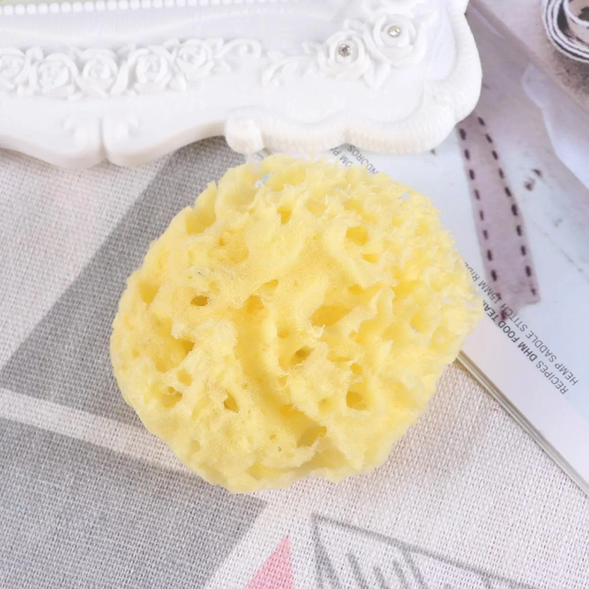 Мочалка для душа Honeycomb, HONITANO, 1 шт, 9x8x2.5 см, Yellow — фото 3