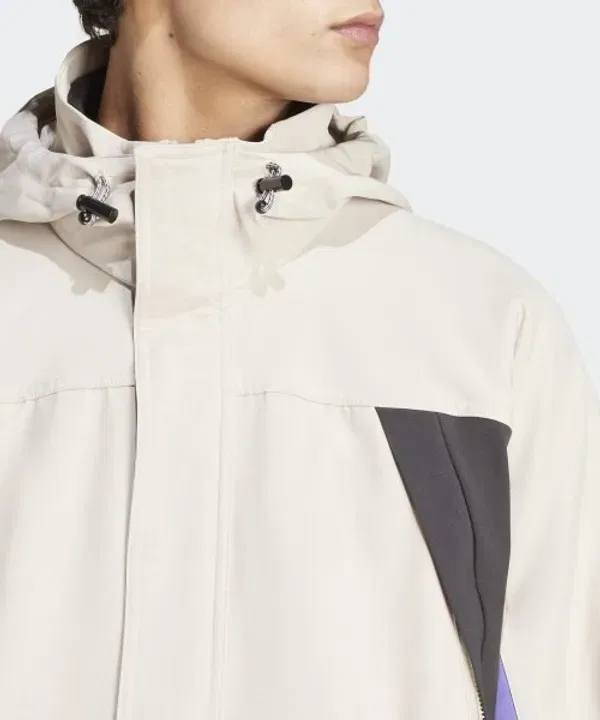 Анорак с цветовыми блоками, Adidas, бежевый — фото 4