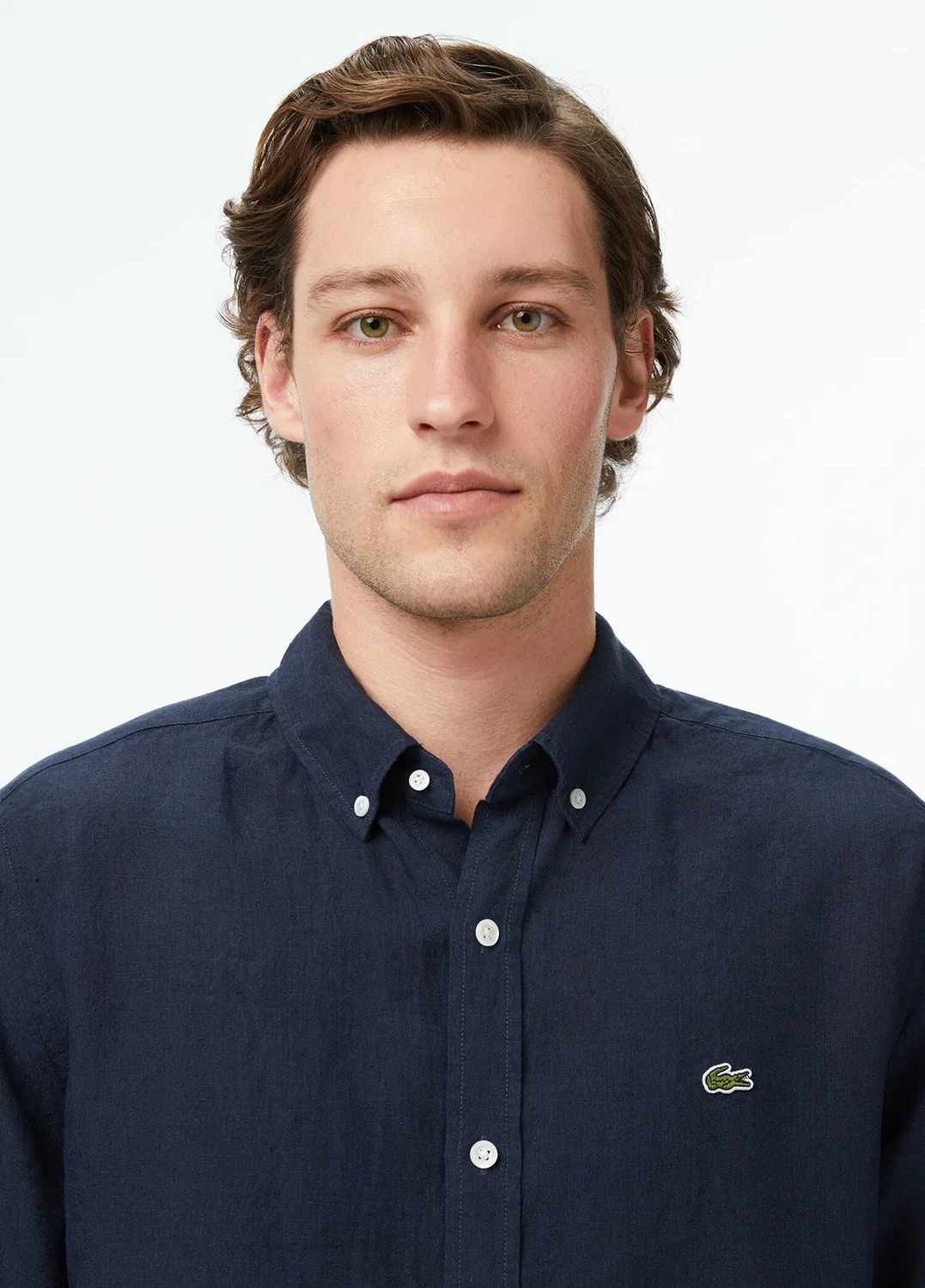 Рубашка Lacoste Regular Fit, льняная Lacivert — фото 4