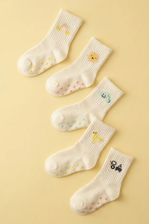 Детские носки с принтом Baby Farm Themed 5-Piece Boxed Socket Socks Katia&Bony, Multicolored — фото 3