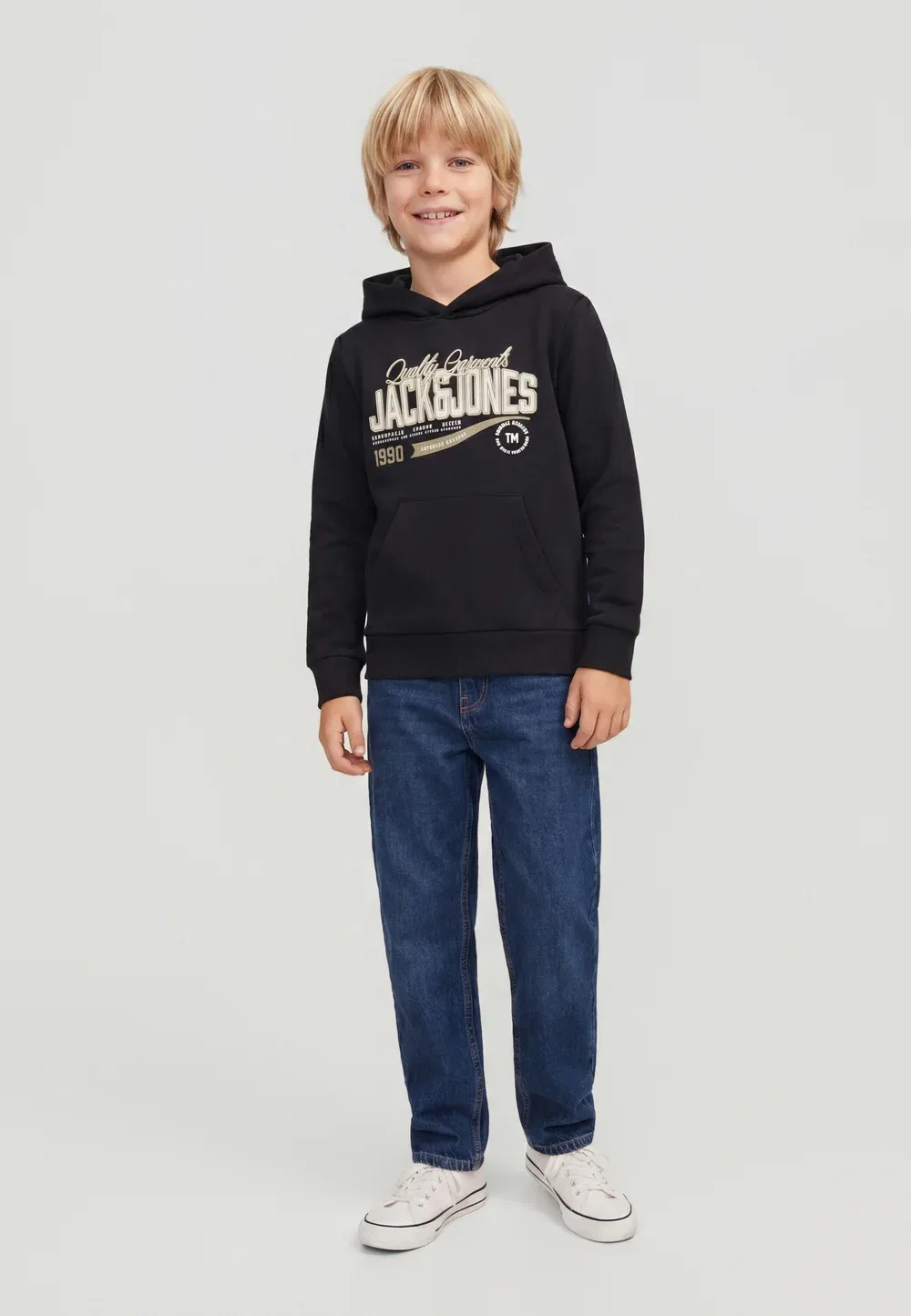 Толстовка Jjelogo sweat hood 2 col aw26 sn jnr - hoodie Jack & Jones Junior, Black