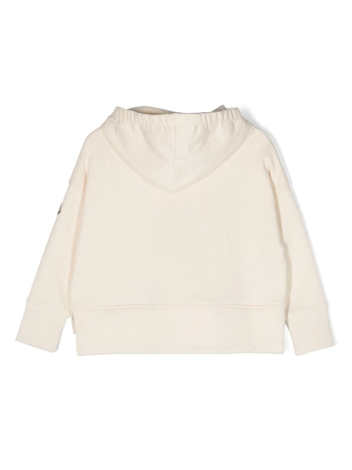 Худи с капюшоном и длинным рукавом Enfant Logo Flocked Moncler, Cream — фото 2