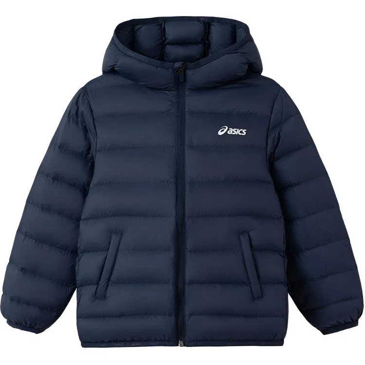 Детская куртка пуховая с капюшоном ASICS, Navy Blue